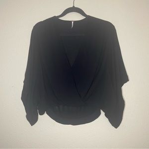 Free People Butterfly Sleeve Crop Top